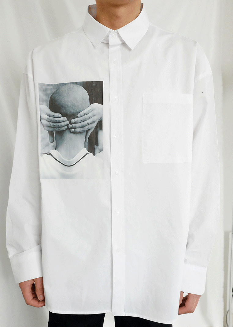 youth print shirt(white, black !)