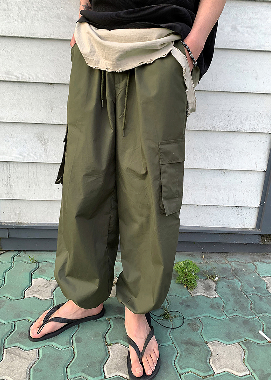 balloon string wide pants(2 color)