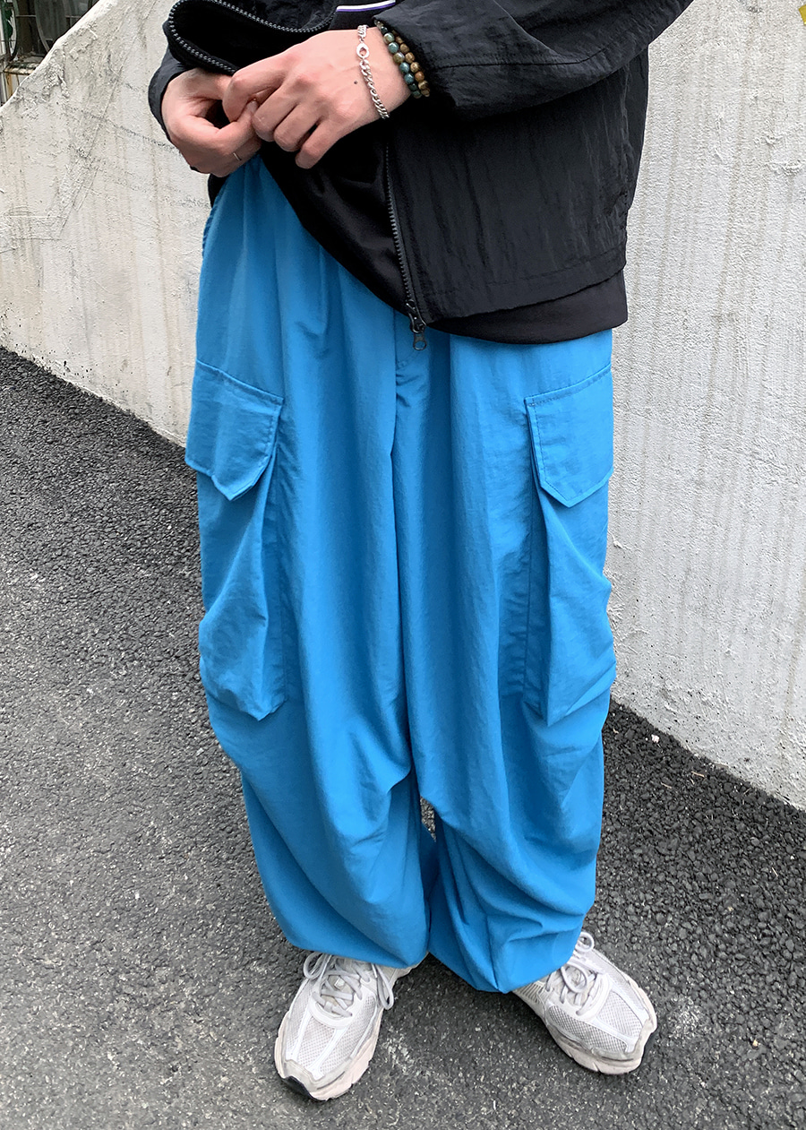 taslan wide cargo pants(3 color)
