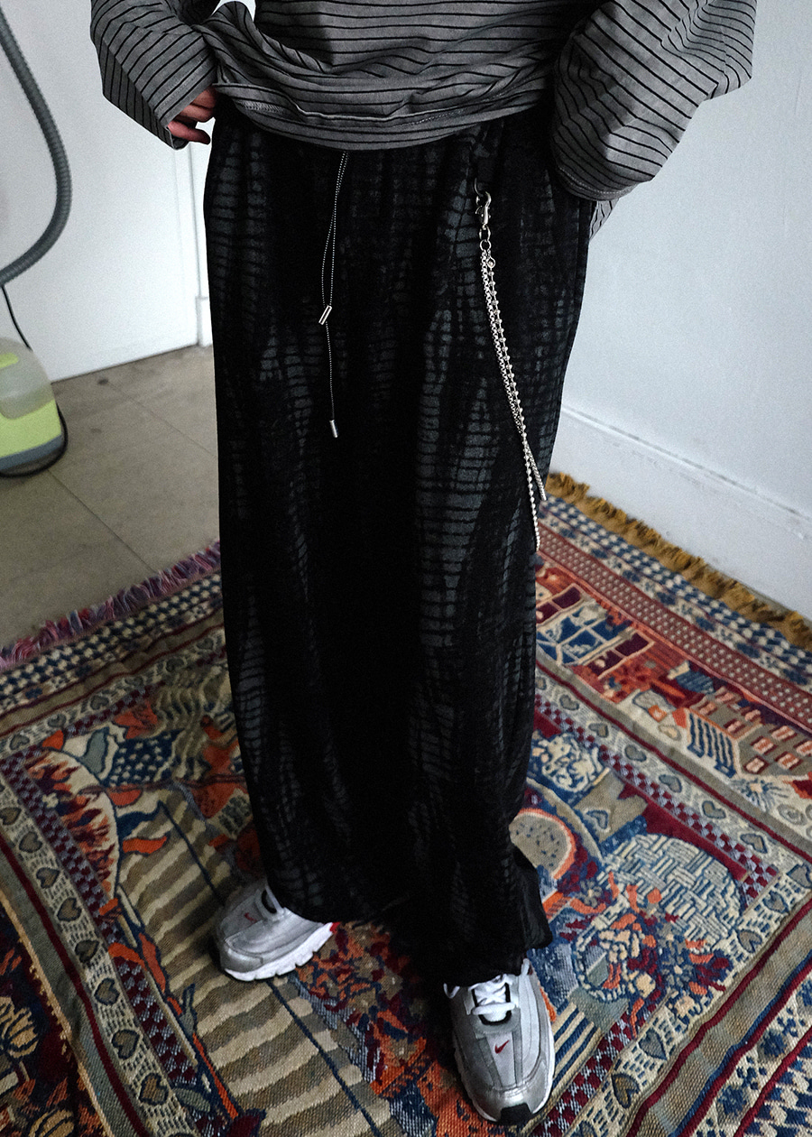 ★tie washed chain x wide pants XL 1장