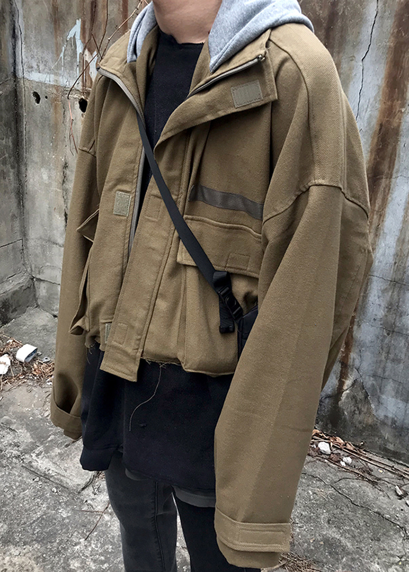 cropped hood jacket(2 color)